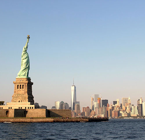 Image of New York City and statue of Liberty
